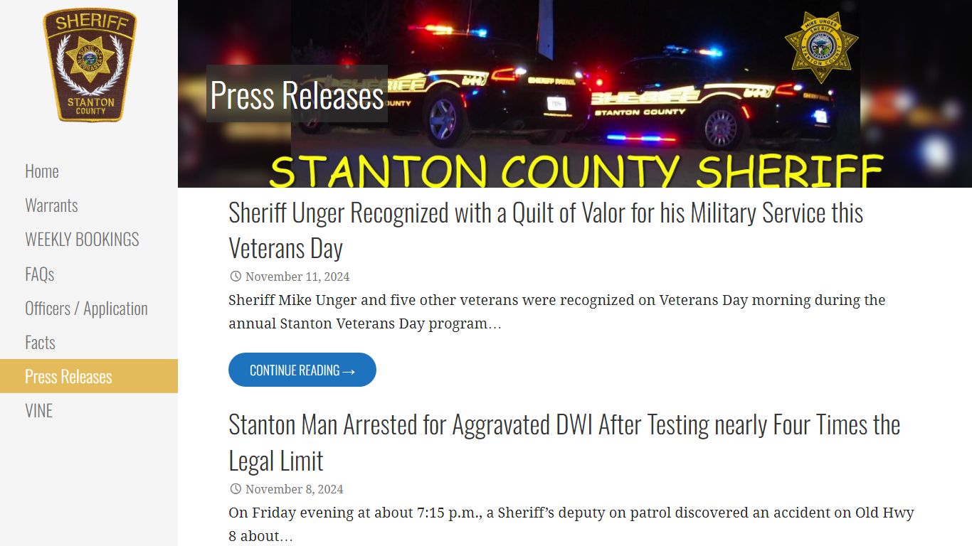 Press Releases – Stanton County Sheriff